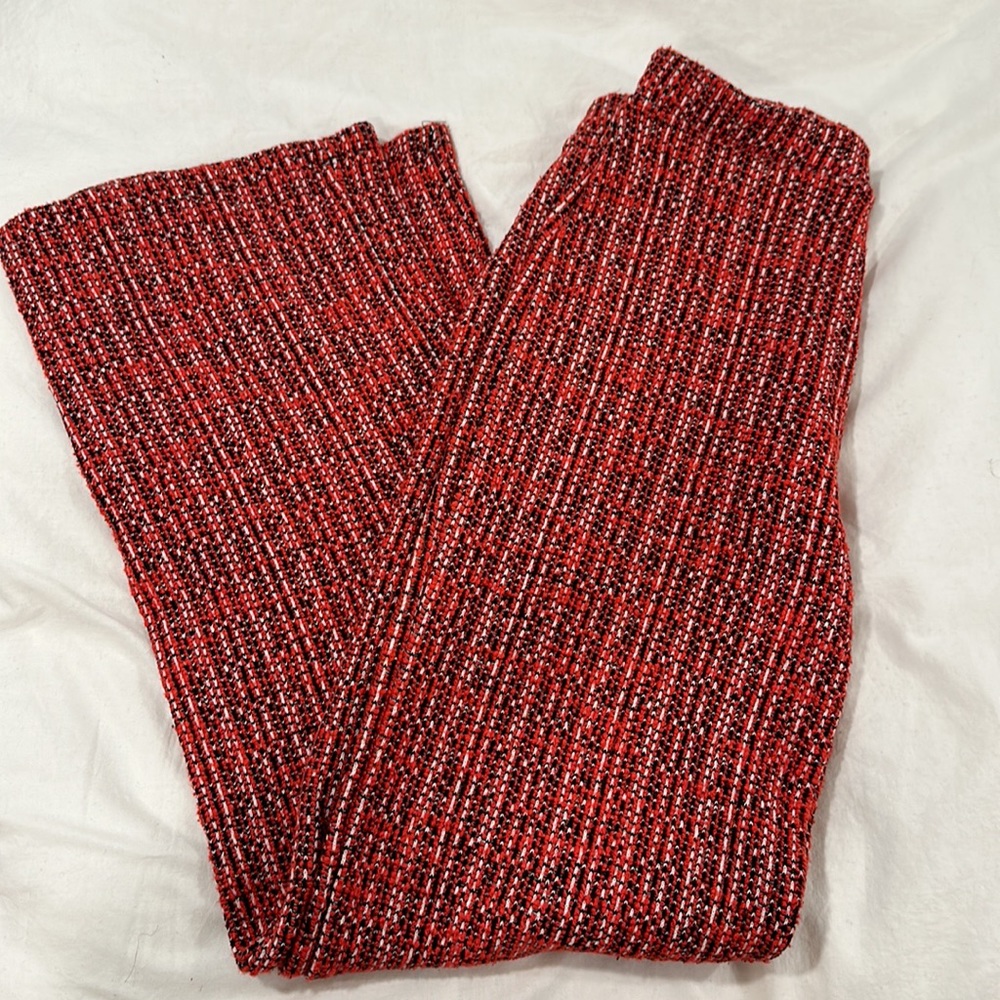 Zara Red & Black Tweed Pants
